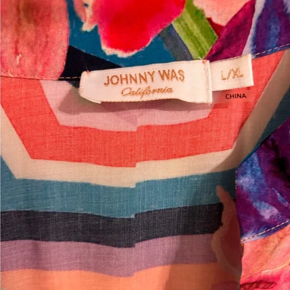 Johnny Was EUC Summer Stripes Maxi Kaftan dress - Picture 5 of 12